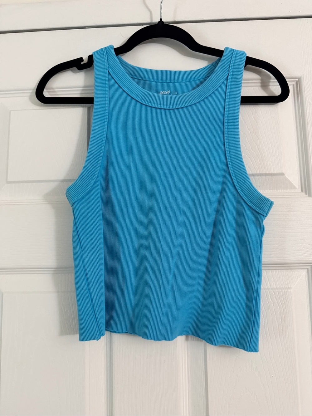 aerie Bright Turquoise Ribbed Tank